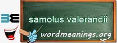 WordMeaning blackboard for samolus valerandii